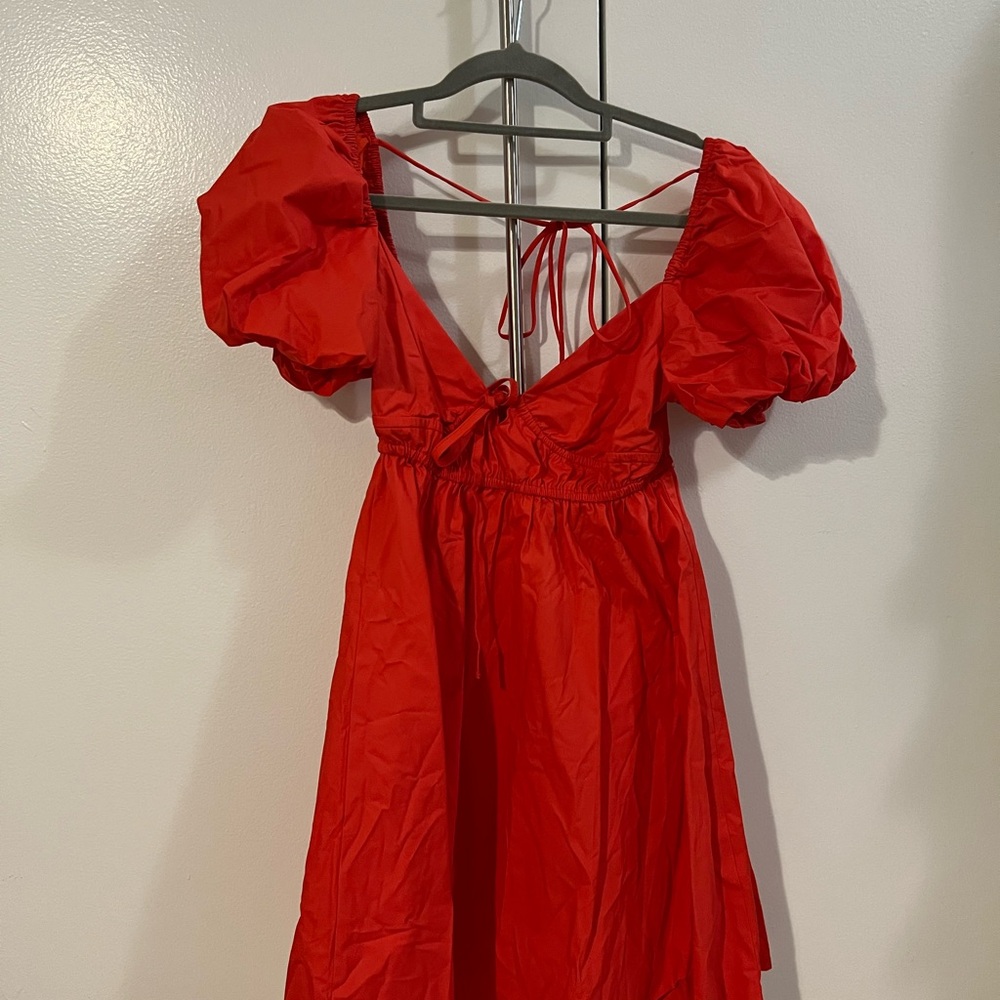 NWT Vrg Girl Red Puff Sleeve Dress